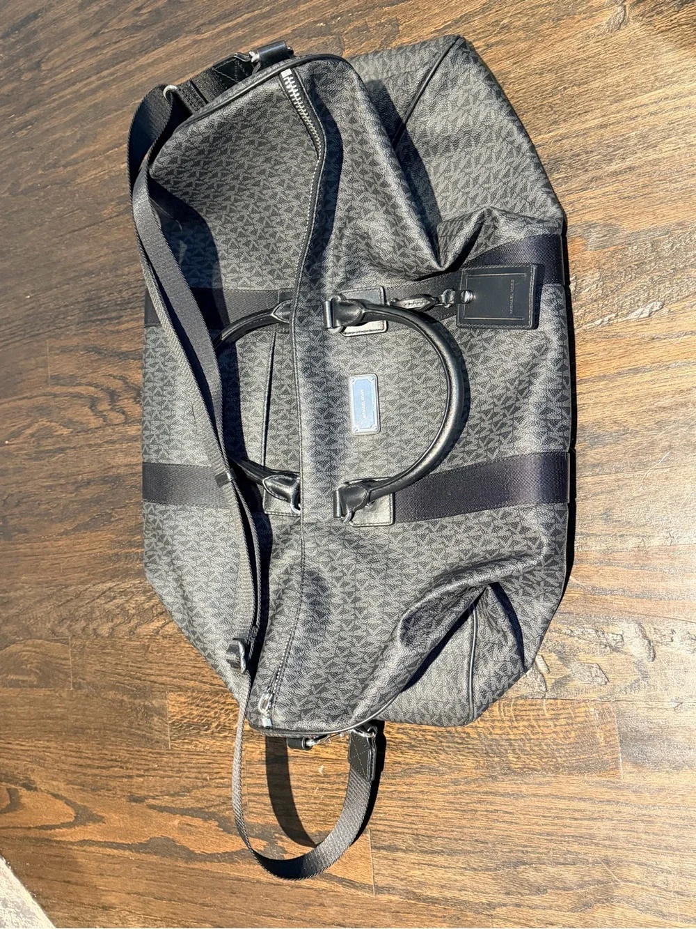 Michael Kors Black MK Logo Duffel Bag with Black Trim